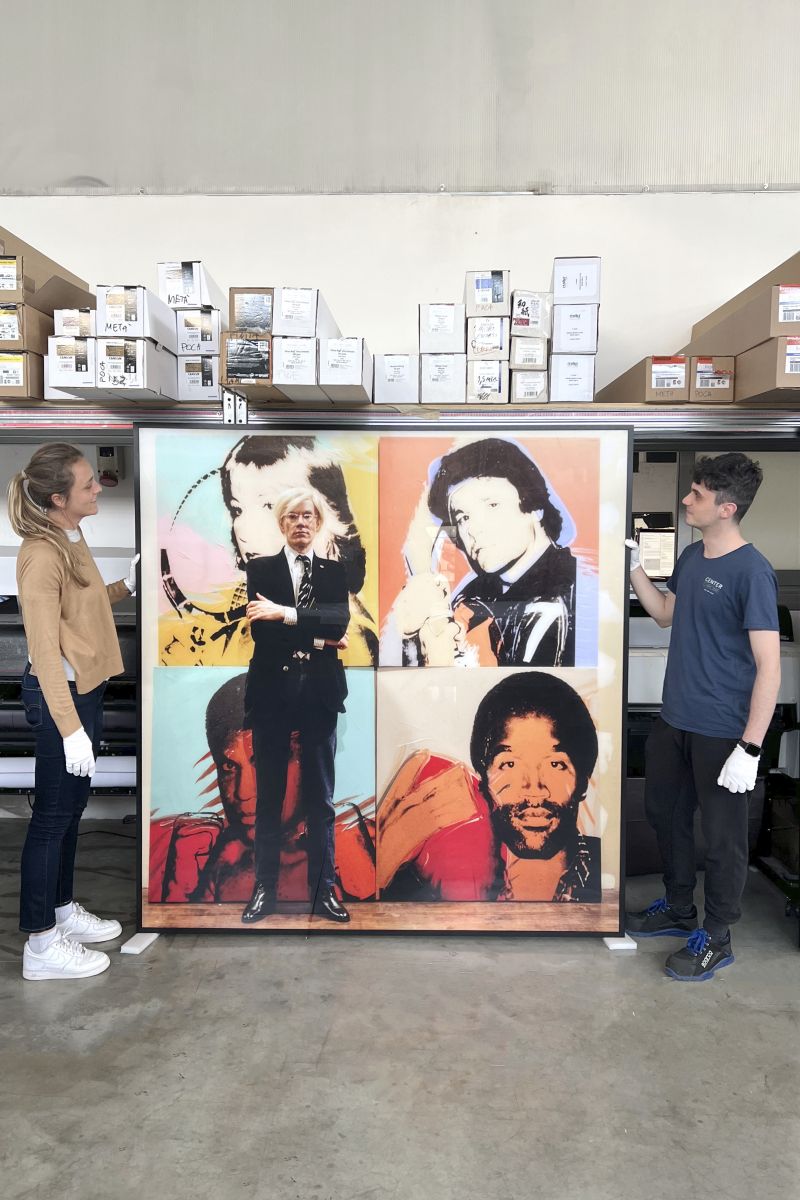 Une delle Fine Art Print 180x180 montate sotto plexiglas realizzate col nostro speciale plotter inkjet fine art di grandissimo formato