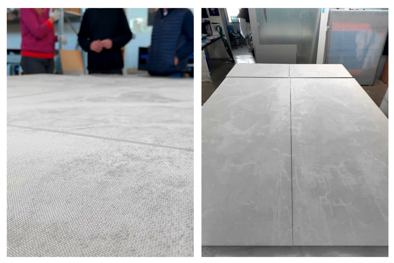 Un dettaglio della stampa diretta uv con effetto rilievo che mostra come aggiungendo strato dopo strato è possibile creare texture e effetti di estrusione.