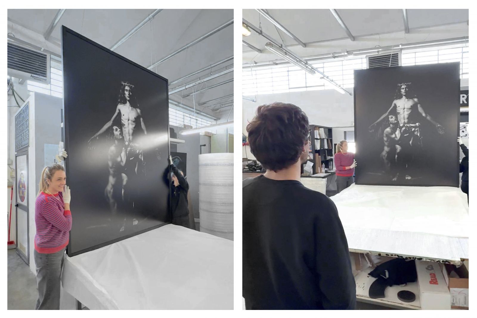 Una stampa bianco e nero realizzata con pigmenti archiviali Epson Ultrachrome per Matteo Piacenti. Si tratta di una fine art print 180x240 cm rifinita con una cornice artigianale nera.