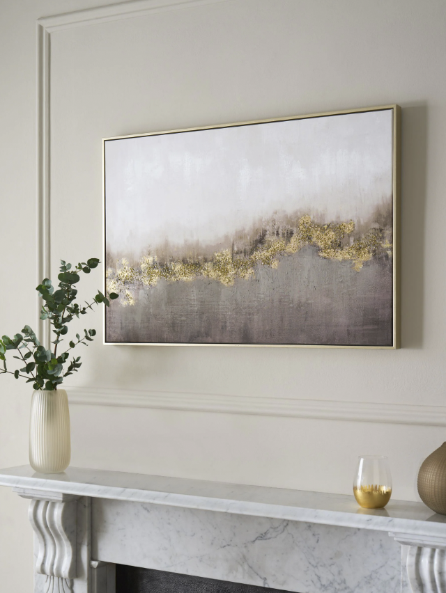  Una stampa su foglia oro rifinita con cornice americana floating artigianale