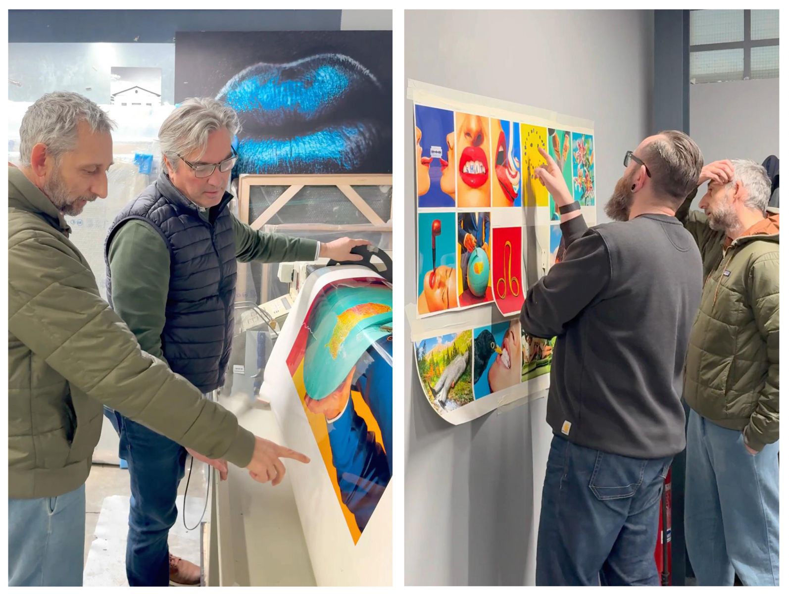 Visione con luce calibrata di alcune stampe cromogeniche lambda realizzate nel laboratorio fotografico Center Chrome